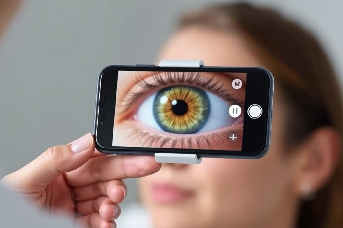 Adaptador de iridología para smartphone con aplicación de análisis