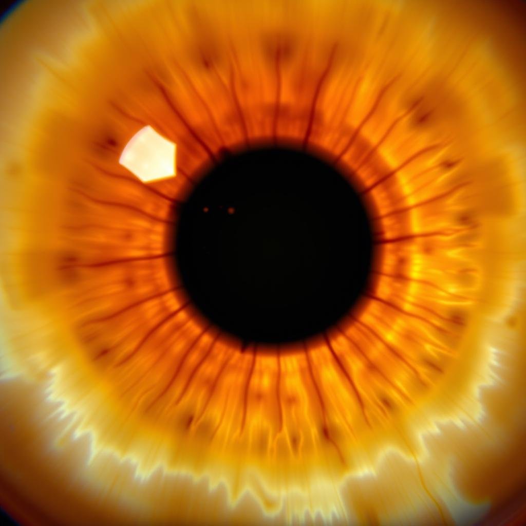 Anillos de contracción en el iris que indican inflamación