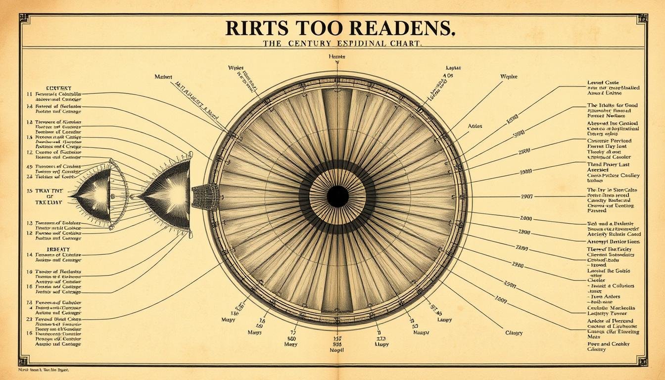 Antiguo mapa de lectura del iris utilizado en la medicina tradicional
