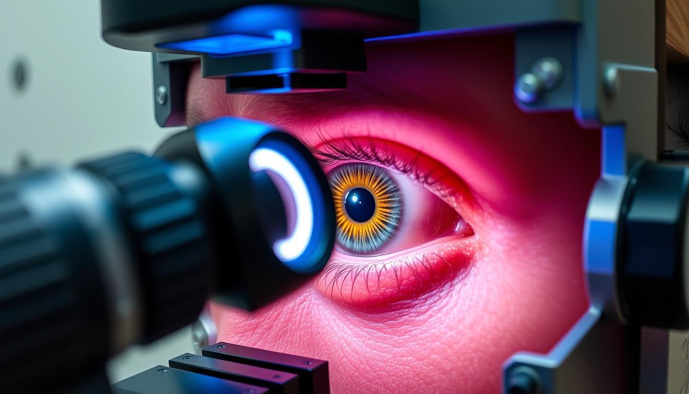 Cámara de Iridología profesional capturando imagen del iris