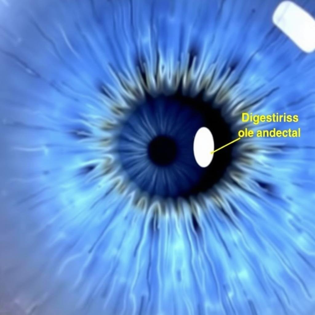 Caso 1: Iris con signos de estrés digestivo según la iridología