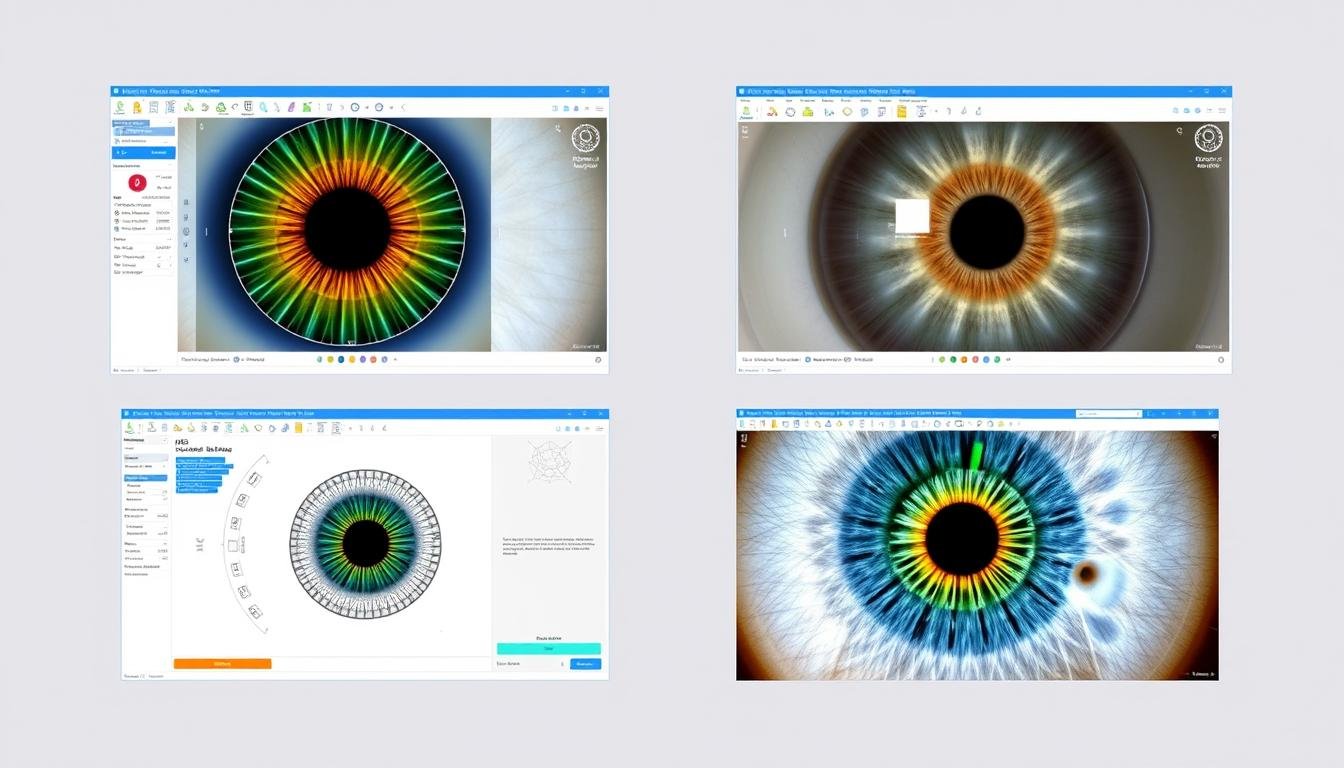 Comparación de interfaces de los principales software de iridología