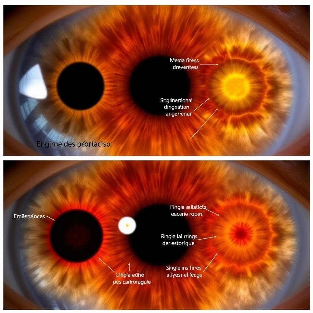 Comparación de iris sano vs iris con signos cardiovasculares según mapa de iridología