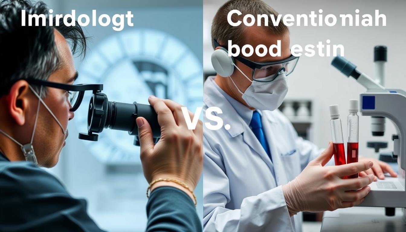 Comparación entre análisis iridológico y análisis de sangre convencional para evaluación inmunológica