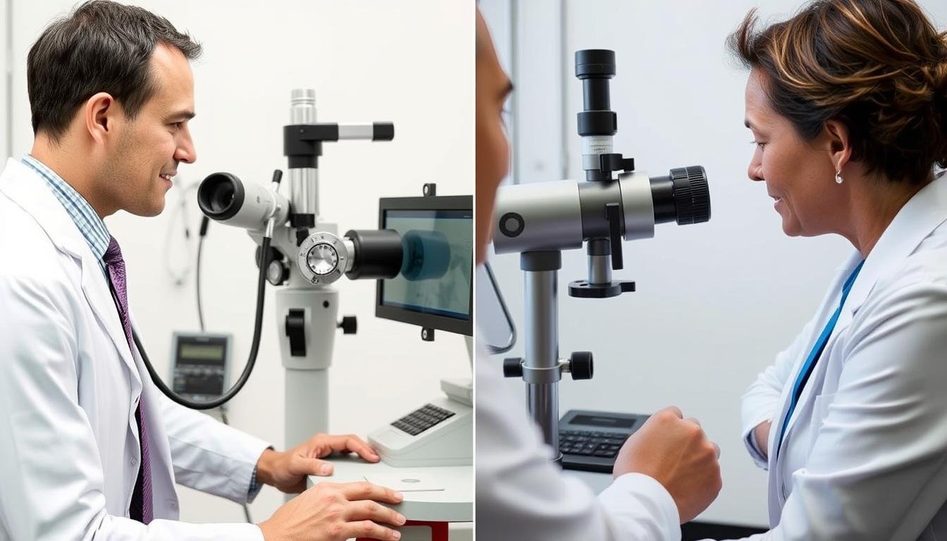 Comparación entre un examen médico convencional y una sesión de iridología