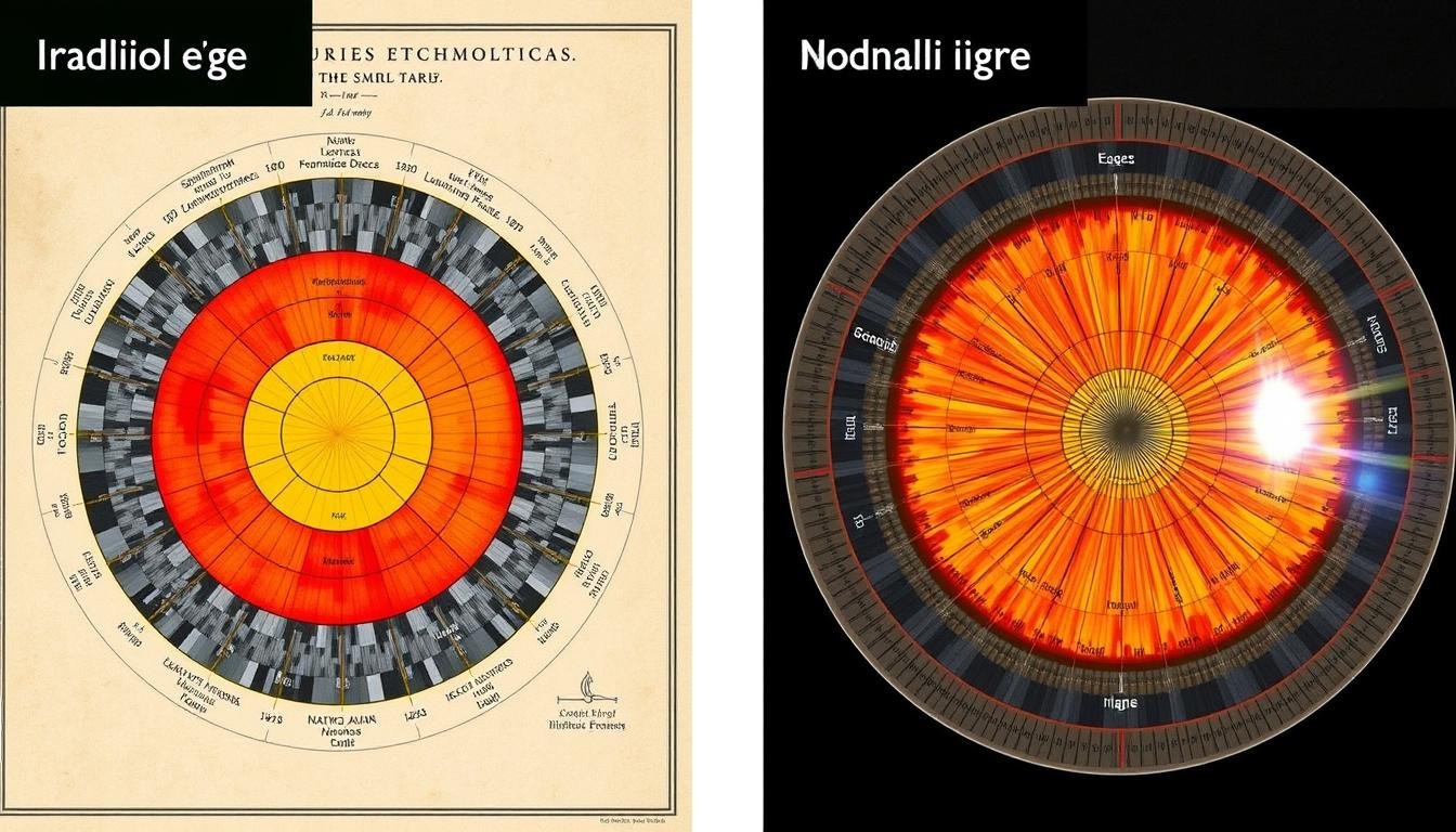 Comparación entre un mapa de iridología tradicional y uno moderno