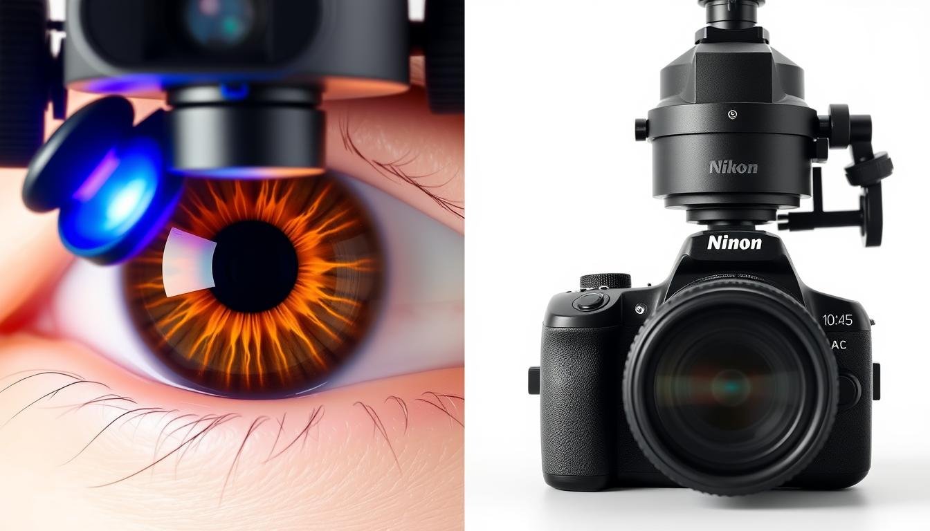 Comparación visual entre una Cámara de Iridología y una cámara fotográfica convencional