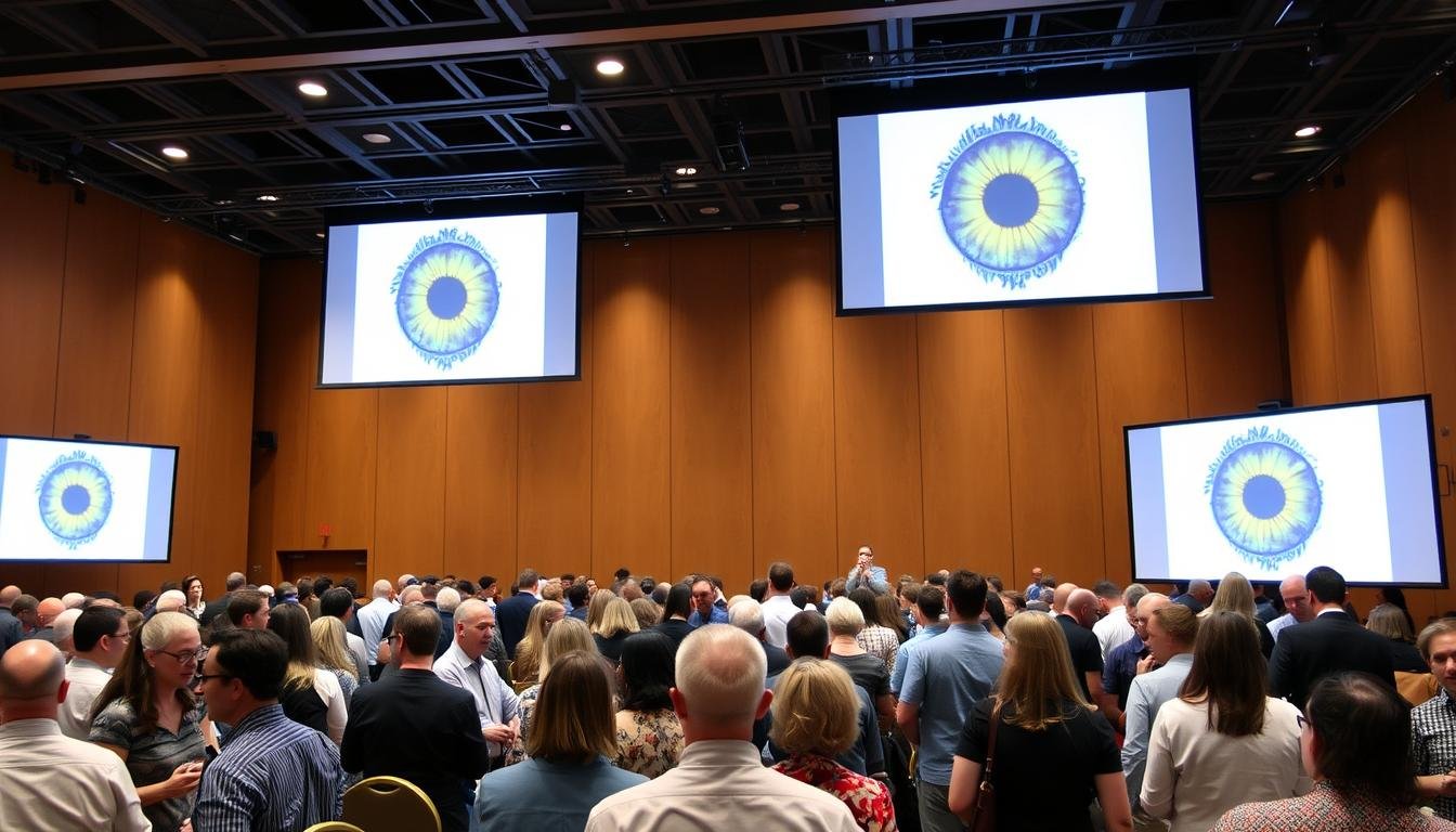 Congreso internacional de iridología con profesionales compartiendo conocimientos