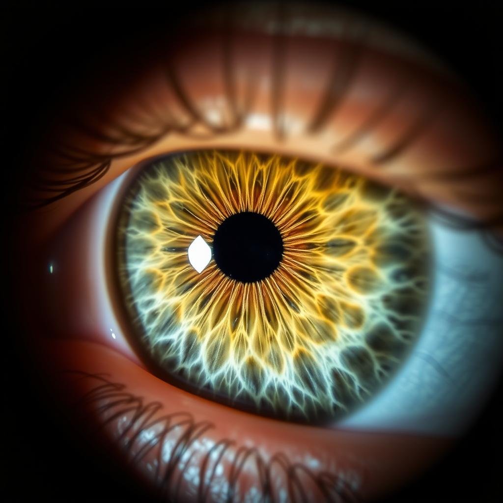 Detalle de iris humano capturado con Cámara de Iridología