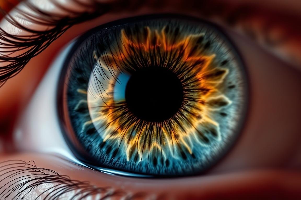 Detalle de un iris capturado con alta resolución usando una Cámara de Iridología profesional Detalle de un iris capturado con alta resolución usando una Cámara de Iridología profesional