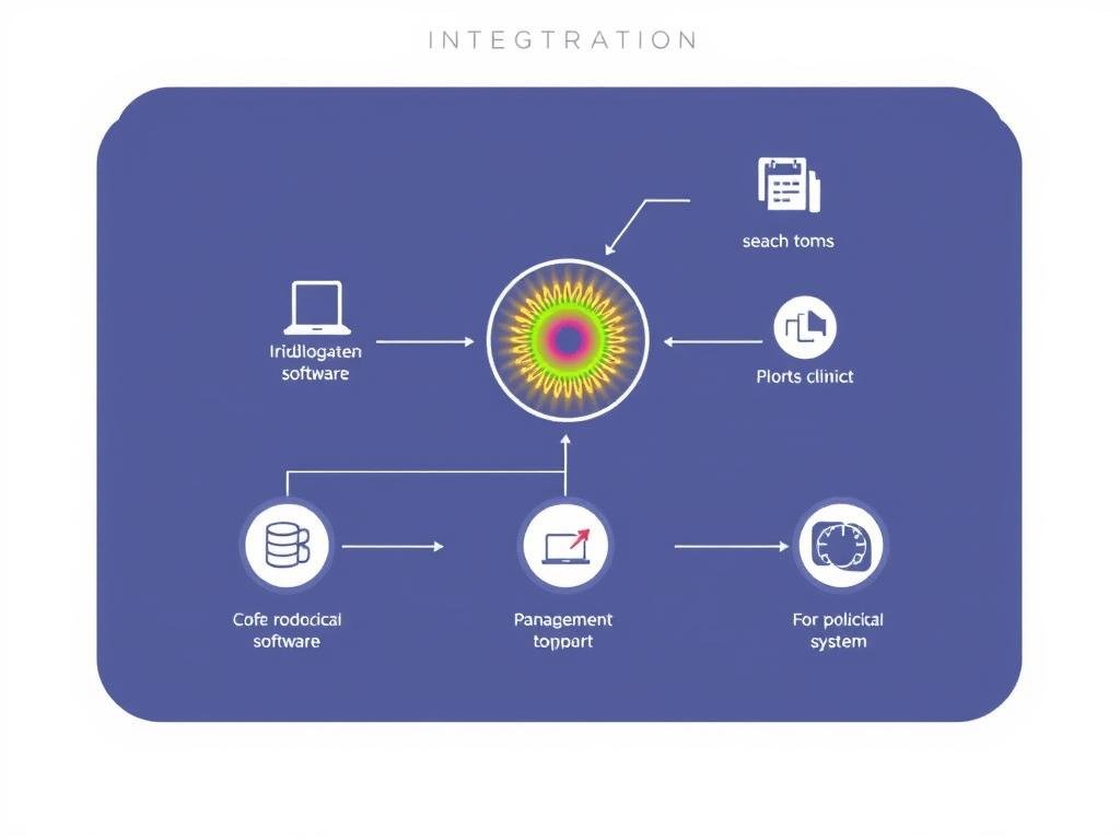 Diagrama de integración de iridologia software con otros sistemas de gestión clínica Diagrama de integración de iridologia software con otros sistemas de gestión clínica