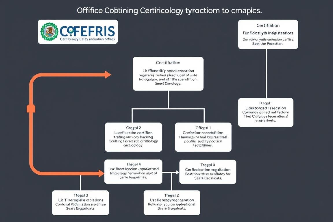 Diagrama del proceso de certificación para Cámaras de Iridología en México