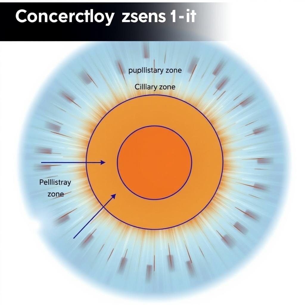 Diagrama detallado de las zonas concéntricas del iris según la iridología Diagrama detallado de las zonas concéntricas del iris según la iridología