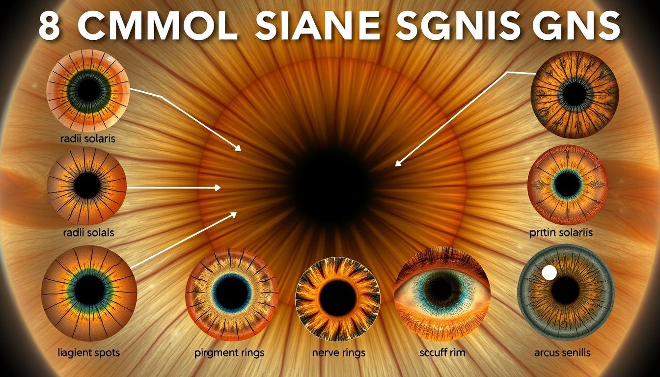 Diferentes marcas y signos en el iris según la iridología