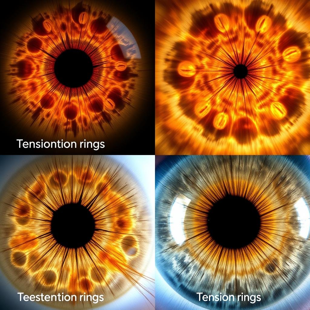 Diferentes tipos de anillos de tensión en el iris según la iridología