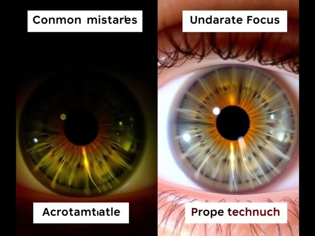 Ejemplos de errores comunes en fotografía de iris con Cámara de Iridología