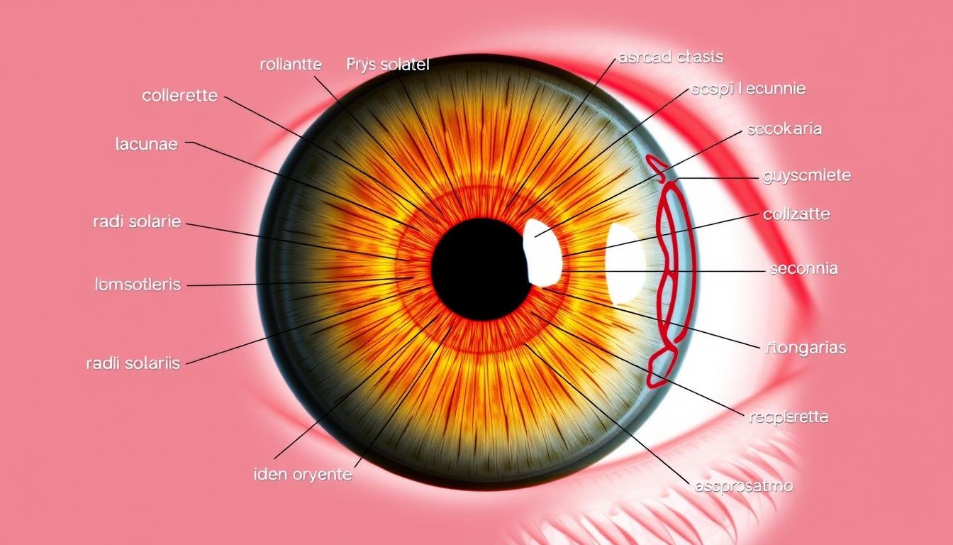 Estructuras anatómicas del iris identificadas según la iridología