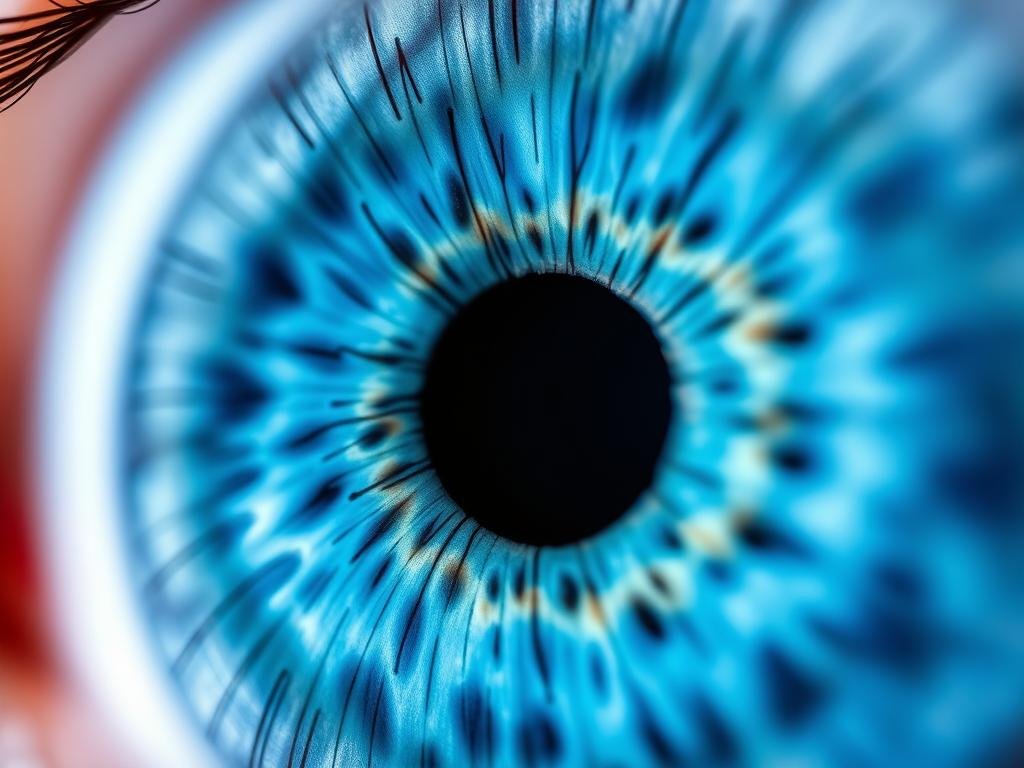 Fotografía de iris derecho con marcas iridológicas Fotografía de iris derecho con marcas iridológicas