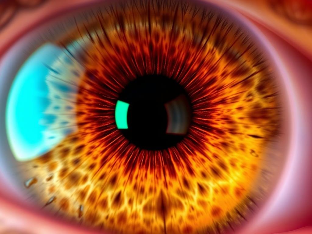 Fotografía de iris izquierdo con marcas iridológicas Fotografía de iris izquierdo con marcas iridológicas
