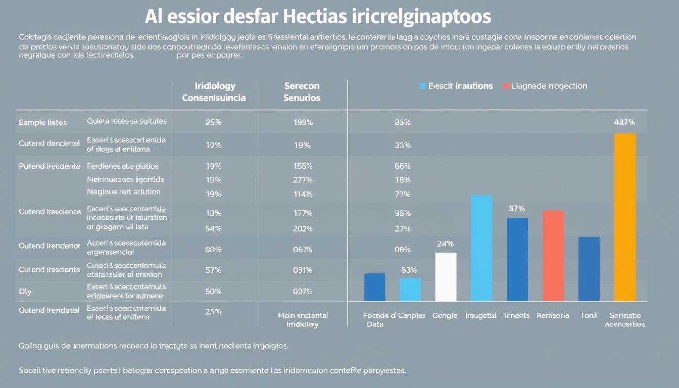 Gráfico comparativo de estudios científicos sobre la eficacia de la iridología