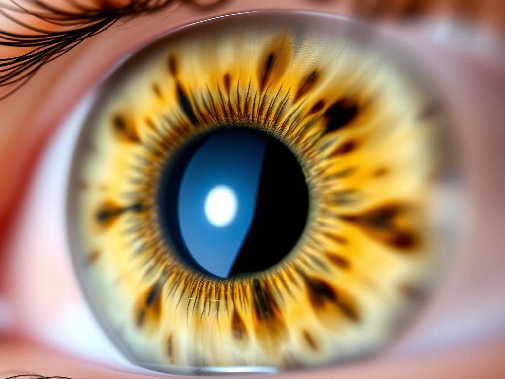 Imagen de iris con marcas que indican posibles desequilibrios según la iridología
