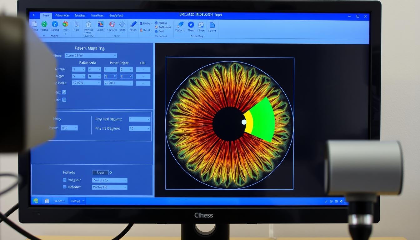 Interfaz de software especializado para análisis de iris con una imagen capturada por una Cámara de Iridología Interfaz de software especializado para análisis de iris con una imagen capturada por una Cámara de Iridología