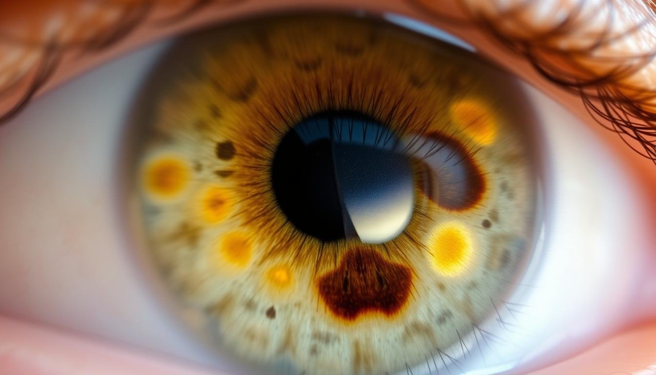 Iris con cambios de pigmentación en la zona pancreática según la iridología