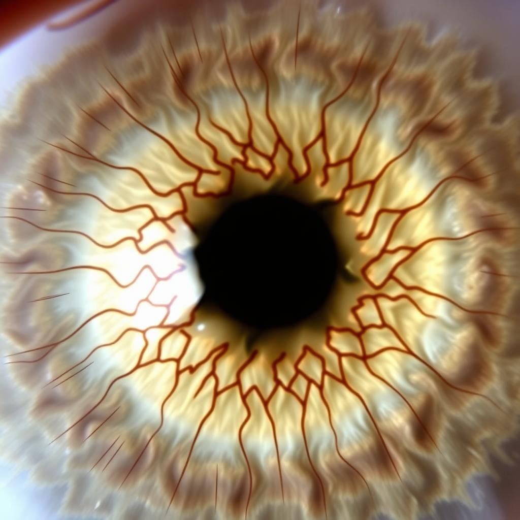 Iris con signos de Síndrome de Intestino Irritable según la iridología Iris con signos de Síndrome de Intestino Irritable según la iridología