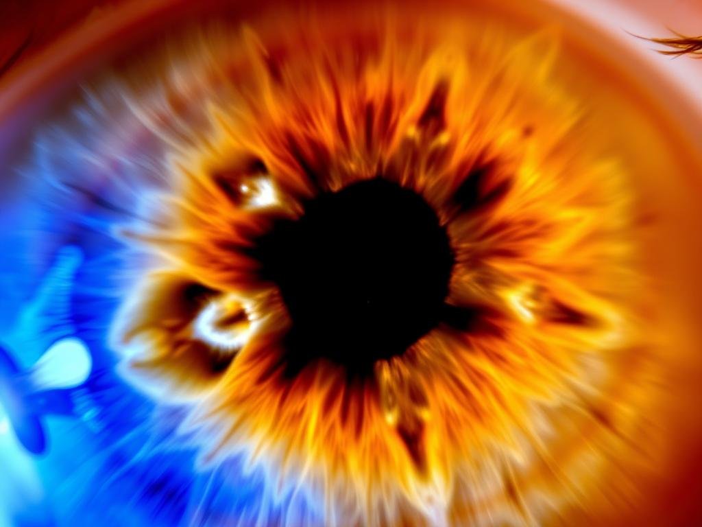 Iris con signos de inflamación pulmonar según la iridología
