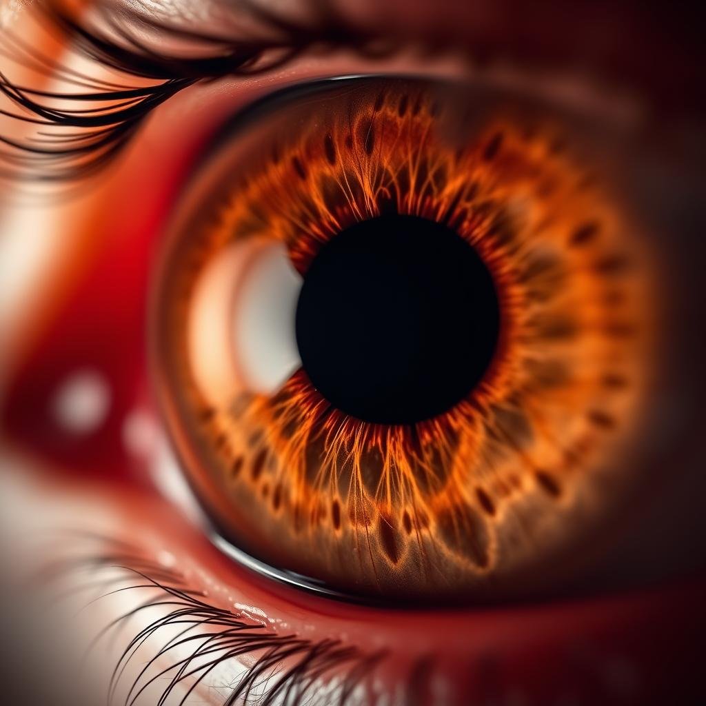 Iris de tipo hematógeno (marrón) en iridología