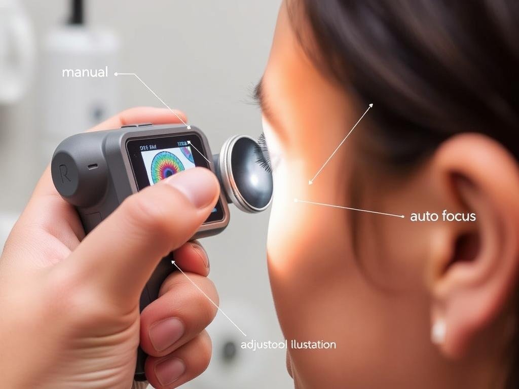 IrisCam de Mano Pesek con enfoque manual y automático