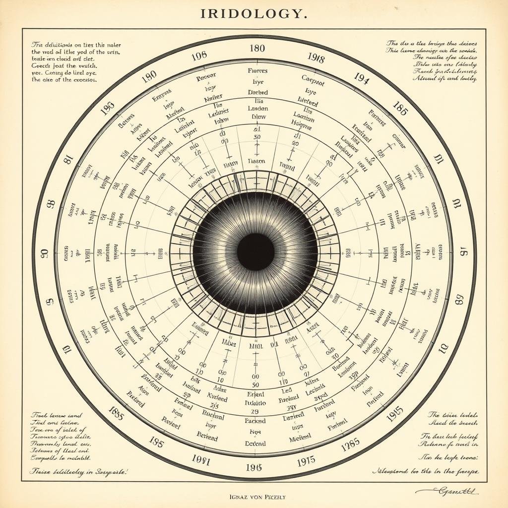 Mapa de iridología clásico de Ignaz von Peczely