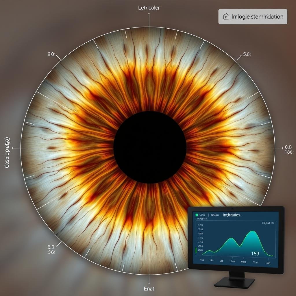Mapa de iridología moderno digital con análisis computarizado