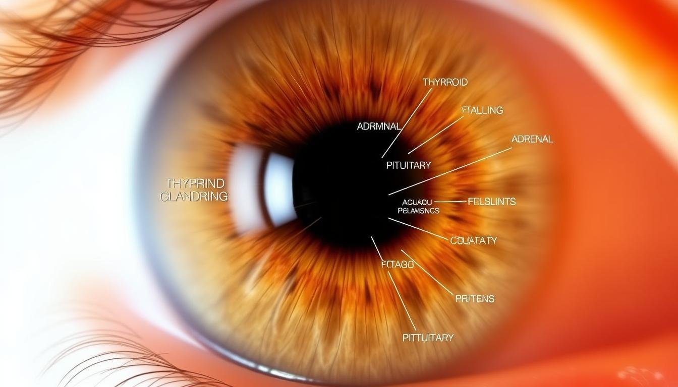 Mapa de iridología mostrando las glándulas endocrinas Mapa de iridología mostrando las glándulas endocrinas