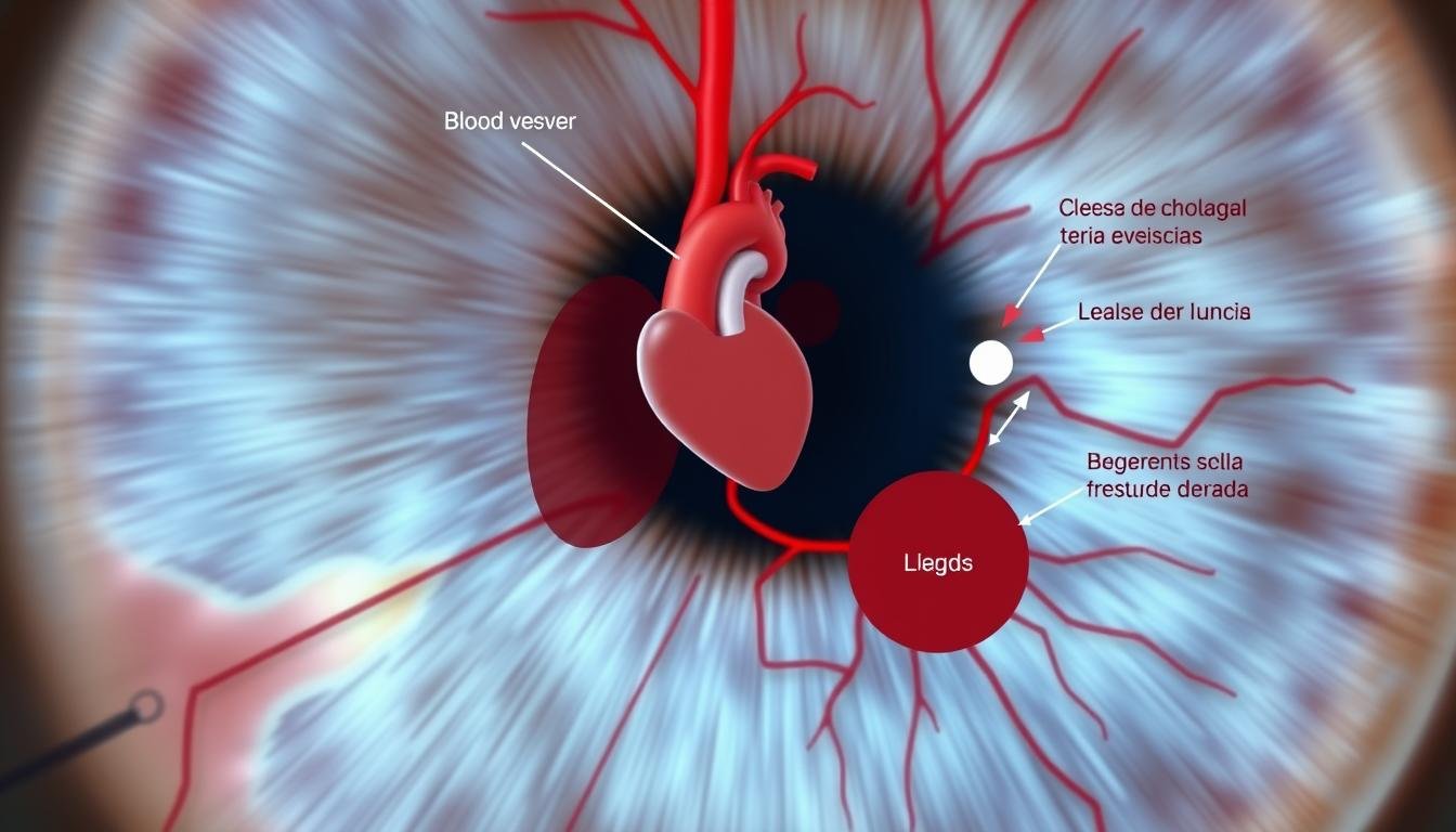 Mapa de iridología mostrando las zonas del sistema circulatorio y respiratorio Mapa de iridología mostrando las zonas del sistema circulatorio y respiratorio