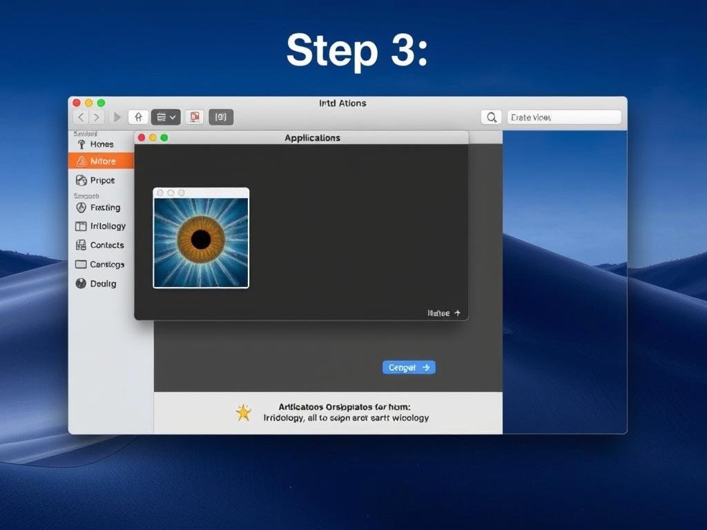 Paso 3 de instalación de iridologia software en Mac