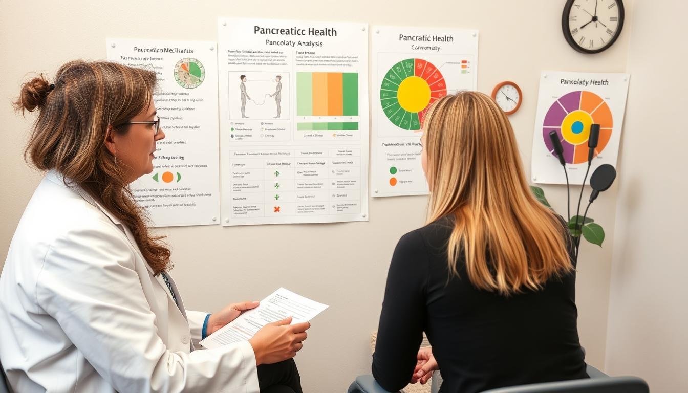 Persona recibiendo asesoramiento sobre salud pancreática basado en iridología y medicina integrativa