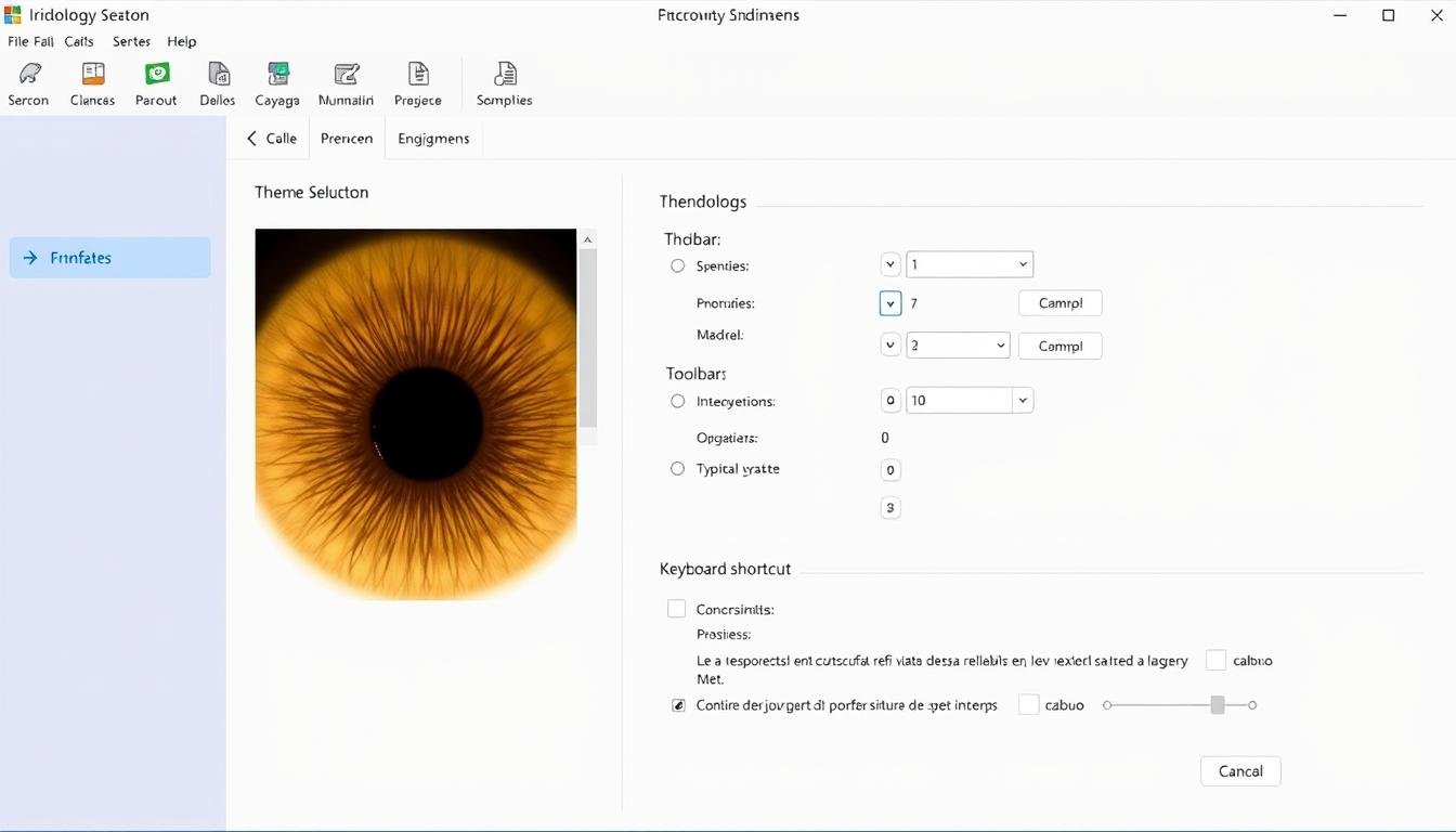Personalización de la interfaz del software de iridología