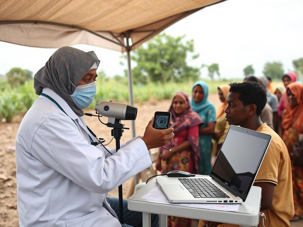 Programa móvil de salud utilizando cámaras de iridología portátiles en comunidades rurales