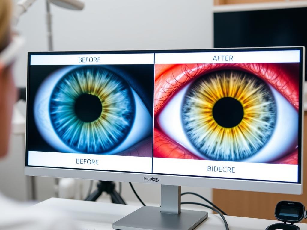 Seguimiento de progreso en salud mediante comparación de fotografías del iris