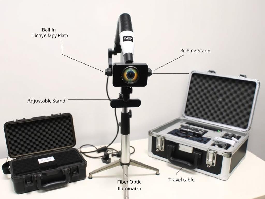 Sistema completo Pesek IrisCam MultiFlex con soporte y maletín