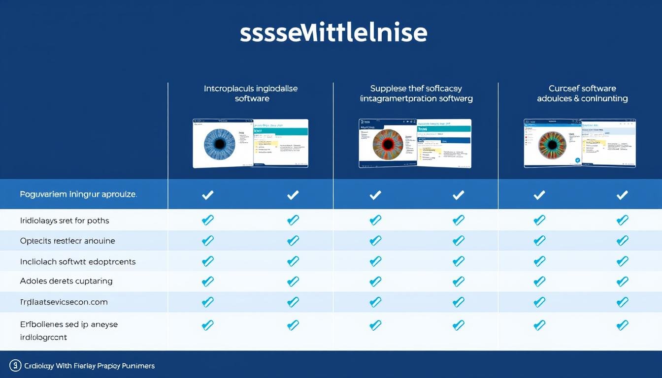 Tabla comparativa de software de iridología con diferentes características