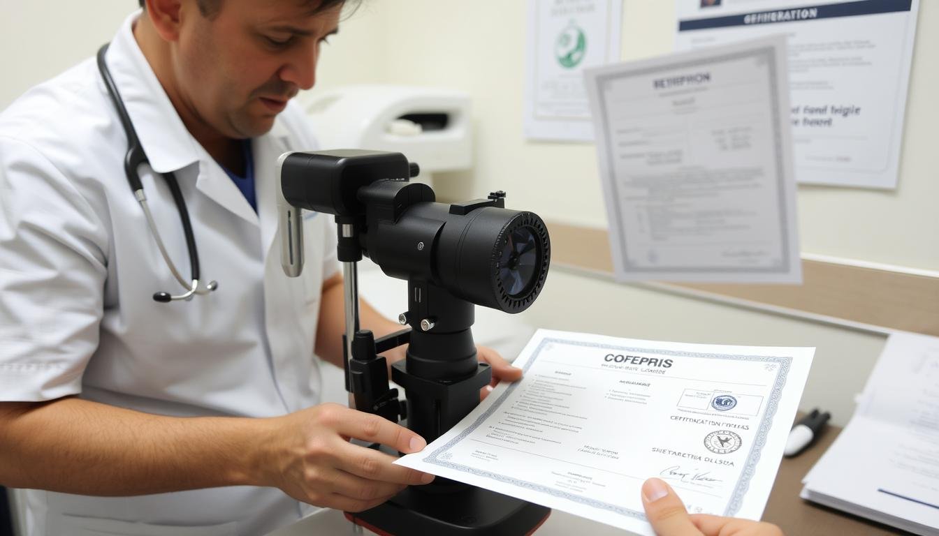 Verificación de certificaciones en una Cámara de Iridología
