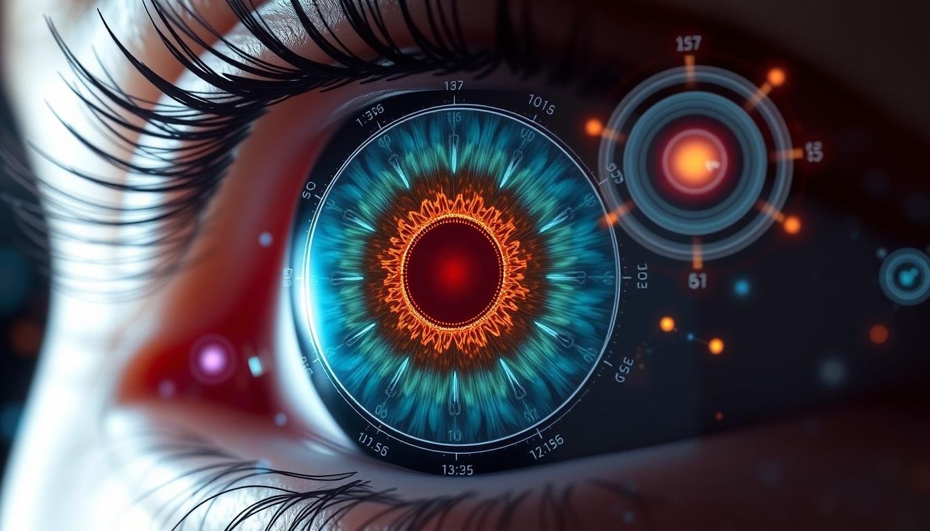 Visualización futurista de iridologia software con realidad aumentada e inteligencia artificial Visualización futurista de iridologia software con realidad aumentada e inteligencia artificial