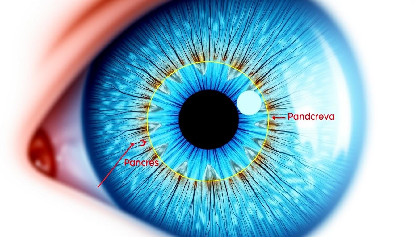 Zonas del iris correspondientes al hígado y páncreas según la iridología Zonas del iris correspondientes al hígado y páncreas según la iridología