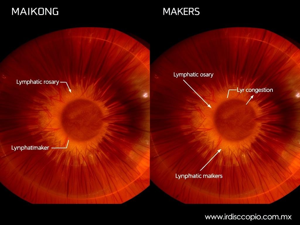 Comparación de diferentes signos linfáticos en el iris