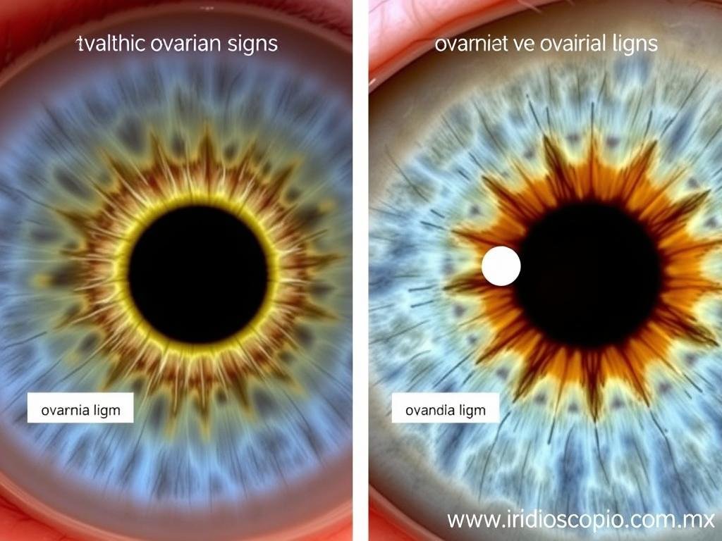 Comparación de signos iridológicos en iris sanos y con problemas ováricos Comparación de signos iridológicos en iris sanos y con problemas ováricos