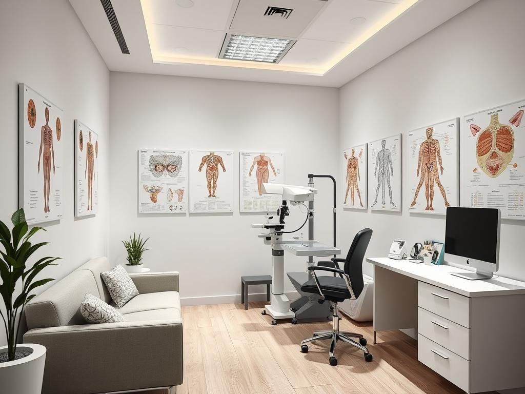 Diseño interior de una consulta de iridología profesional