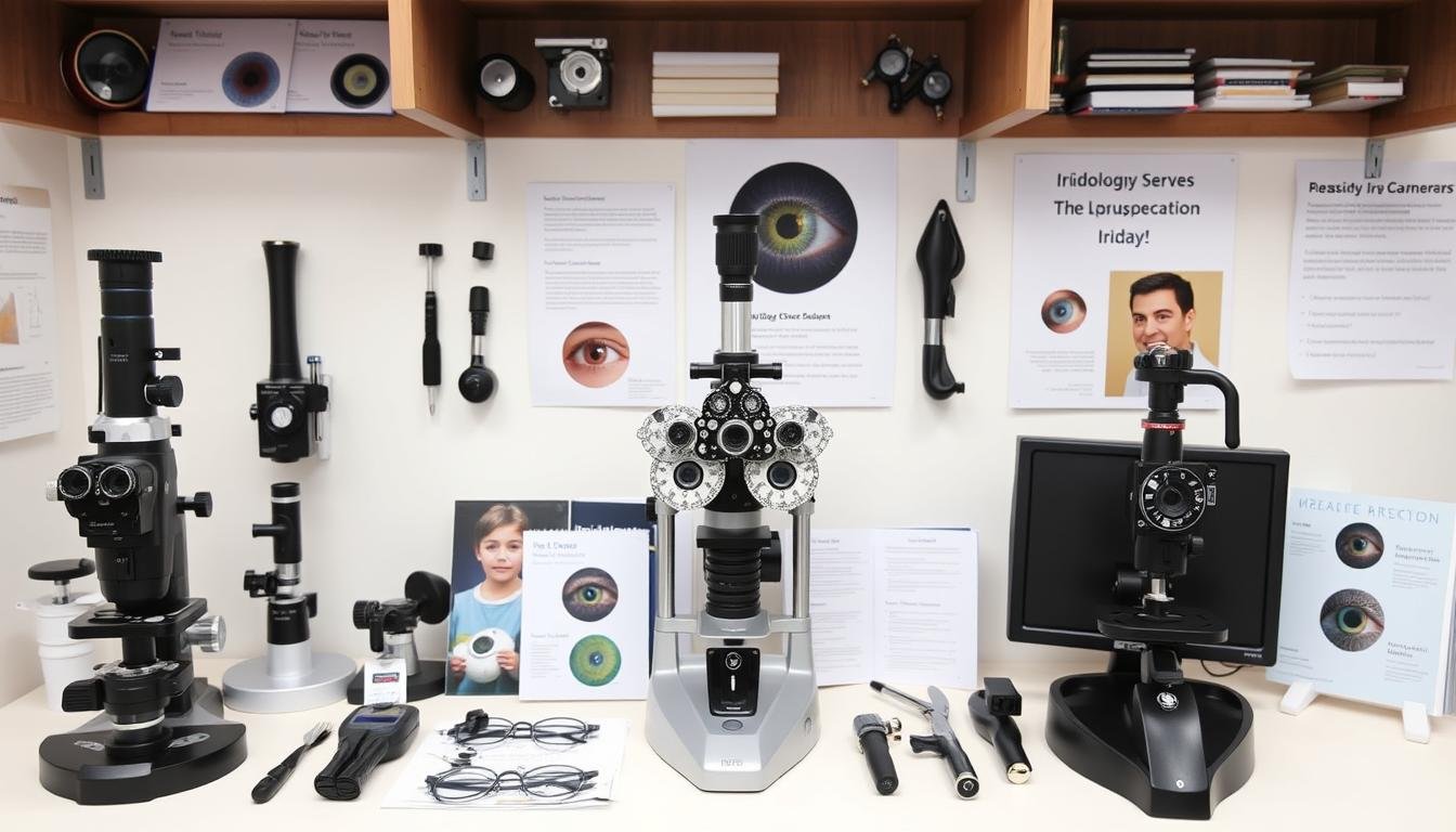 Equipamiento profesional de iridología disponible para estudiantes