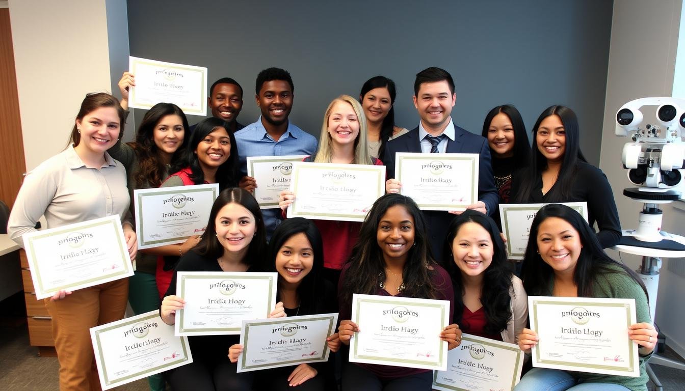 Graduados de un programa de iridología con becas
